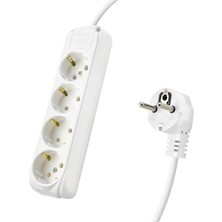 Rivera Tech Rvrstr4 Topraklı Uzatma Kablosu 4 Priz 3 M - Beyaz 9240102