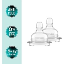Mamajoo Antikolik Biberon Emziği Seti 9 Ay+ | Hızlı Akışlı, İkili - Saklama Kabı Hediyeli