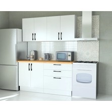 Mobilique Modern Tasarımlı Tezgahsız Hazır Mutfak 270 cm Melamin Kaplamalı Modüllerle Geniş Depolama