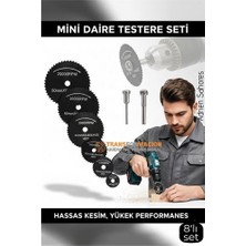 Rivera Tech Rvrhb 8'lı Karbür Çelik Mini Daire Testere Seti - Hss Döner Kesici Bıçak ve Mandren Takımı