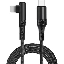 Rivera Tech Rvrhb Ally Type-C To Iphone 20W Lightning Hızlı Şarj Kablosu Oyuncu 90 Derece KABLO-(5775)