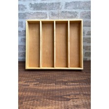 40X35 cm Ahşap Kaşıklık ve Servis Gereçleri Organizer Seti