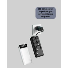 Rivera Tech Rvrhb 20.000MAH Pd Powerbank LED Işık LCD Ekran Dahili Kablo Çoklu Giriş