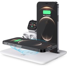 Rivera Tech Rvrhb Ally 4 In1 15W Kablosuz Hızlı Şarj Standı Iphone+Iwatch+Airpods Pro WIRELESS-(5775)