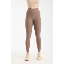 Hdm Kadın Yüksek Bel Fitilli Toparlayıcı Cappuccino Dar Paça Tayt - H5808