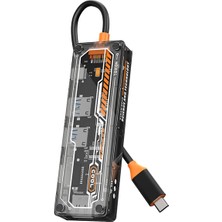 Rivera Tech Rvrhb Ally 6in1 Type-C To Usb3.0 + Usb2.0 + Type-C Pd 100W + Sd + Tf + HDMI  Çoğaltıcı Transpara
