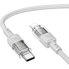 Rivera Tech Rvrhb Hoco U129 Transparan Type-C To Lightning  Data ve Şarj Kablosu 1M-(5775)