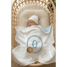 Messido Plus Çift Taraflı - Interlok Bebek Battaniyesi 80X80CM - Çemberde Sevimli Aslan Harf Serisi - O Harfi