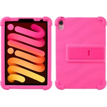 Rivera Tech Rvrhb Ally iPad Mini 6 (2021) ve Mini 7 (2024) Kılıf Standlı Silikon Tablet KILIFI-(5775)