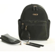 Aylina Mey Ithalat®   Diamond Anne Bebek Bakım Sırt Çantası 7345 Siyah