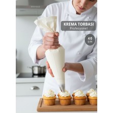Jet's Home Profesyonel 40 cm Krema Torbası Bez – Cupcake ve Standart Pasta Dolguları Için