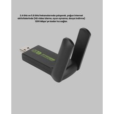 Rivera Tech Rvrhb Ultratekno Dual Band Wifi Adaptör – 1200 Mbps USB 3.0 Çift Antenli Geniş Kapsama Alanı V