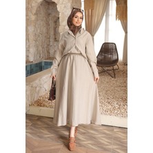 İmaj Butik Taş Düğmeli Gömlek Etekli Takım