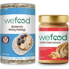 Wefood Fıstık Ezmesi 300 gr + Glutensiz Pirinç Patlağı 100 gr