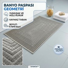 Nikar Home Pamuklu Kaymaz Taban Dikdörtgen Banyo Paspası – Yüksek Emici Pamuk Dokuma Halısı Banyo Mutfak Salon