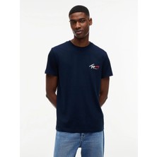 Tommy Hilfiger Tjm Dar Kesim Göğüs Imzalı Kısa Kollu Erkek Mavi T-Shirt DM0DM22538C1G