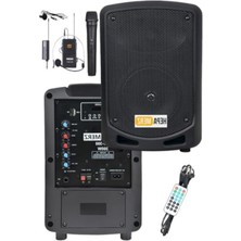 MarkEntegra Taşınabilir Şarjlı Ses Sistemi Çift Mikrofon Bluetooth USB 6.5 Inç 300W