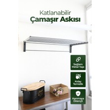 Gri Duvara Monte Katlanabilir Çamaşır Askısı 85X40 cm