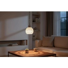 Ömür Avize Grı Askılı Viyana Grı Beyaz Camlı Sarkıt Avize