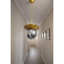Ömür Avize Tırtıl Eskitme Gold Kasa Globe Camlı Sarkıt Avize