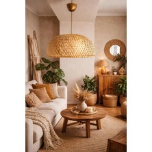 Ömür Avize Briella Bambu Rattan Modern Tasarım Oturma Odası Avize