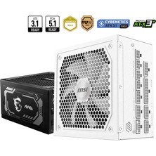 MSI Msı Mag A1000GL Pcıe5 Whıte 1000W 80+ Gold Power Supply