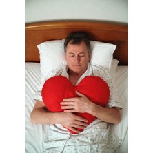 Simple The Pillow Kalp Şeklinde By Pass Yastığı Ameliyat Sonrası Yastığı Göğüs Üstünde Tutmak Için Cepli Kırmızı Yastık