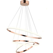 Ronisu Aydınlatma Çember LED Oturma Odası Modern Salon Sarkıt Avize Bronz Renk Kaplama