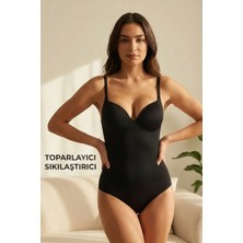 Figiza Venya Çıtçıtlı Zıbın Korse Ayarlanabilen Askılı Göbek Bel Toparlayan Sıkılaştıran Push Up Korse