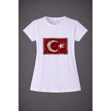 Dıgıl Kids Atatürk ve Türk Bayrağı Motifli Kız Çocuk T-Shirt