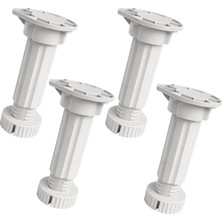 Badem10 Ayarlanabilir 4 Adet (10+2 Cm) Plastik Ayak Dolap Mobilya Tezgah Yükseltici Yükseltme Ayağı Gri