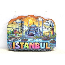 Hediye Bahçesi Ahşap Istanbul Temalı Magnet - Model 8