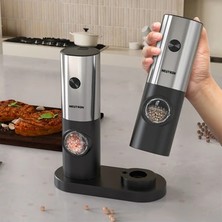 Neutron NTL-PG22D  Pilli LED Işıklı Tuz Karabiber Değirmeni Otomatik Baharat Öğütücü 2li Paket