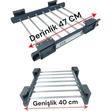 Teleskopik Raylı Pantolon Askısı, 47X40 Cm, Üst Raf Montajlı, Antrasit Metal