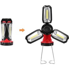 MiraLive Şarjlı Katlanabilir 3 Xcob LED + 3W LED Çok Fonksiyonlu Kamp Feneri P-8801