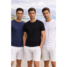 Masimar Erkek 3'lü Bisiklet Yaka Spor Tshirt Sporcu Tişörtü