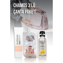 Chamos 3'lü Çanta Seti ( Güneş Kremi - Nemlendiricili Yüz Temizleme - Limonlu Nemlendirici Krem)