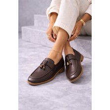 Slipcat Kadın Püskül Detaylı Loafer Makosen Rahat Günlük Ayakkabı Babet