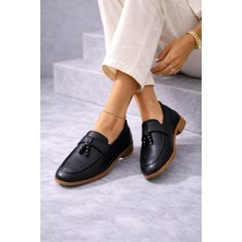 Slipcat Kadın Püskül Detaylı Loafer Makosen Rahat Günlük Ayakkabı Babet