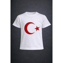 Dıgıl Kids Çocuk Bayrak T-Shirt Kırmızı Beyaz Penye Ay Yıldız