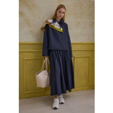 HE-QA %100 Pamuk Kruvaze Gömlek Lacivert