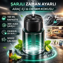 Polham Şarjlı Araç Içi Ortam Koku Difüzörü | Zaman Ayarlı | Sessiz Çalışma | 160ML Kapasiteli | 300MAH Şarjlı