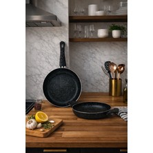 Brillant Pegasi Tava Sahan Seti Modern Tasarım Yapışmaz 2'li Pişirme Seti