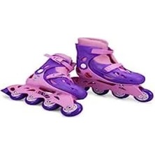 MarkEntegra Çocuklar Için 4 Tekerlekli Pembe Mor Pateni (34-37 Numara)