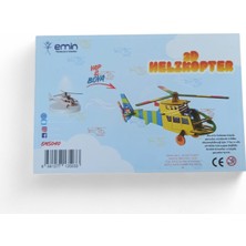 Hureggo 3D ''yap ve Boya''ahşap Boyanabilir Helikopter Maketi