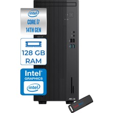 Asus Expertcenter D501MER  Intel® Core™ İ7-14700 128GB Ddr5 4tb SSD Intel® UHD Graphics 770 WIN11HOME Mini Tower Masaüstü Bilgisayar WD501MERH40+ZETTAUSBBELLEK