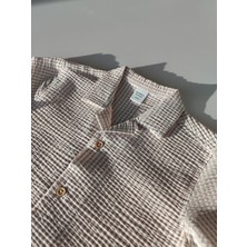 Bandiwa Gulian Erkek Bebek Kısa Kollu Pötikare Gömlek - Ekru Bej