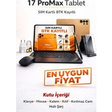 asfteknoloji 17 Pro Max Tablet 32GB Ram 1tb Hafıza | Sim Kartlı Btk Kayıtlı | Klavye Mouse Kalem Kılıf Full Set