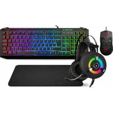 Rampage KB-R310 Klavye + Rampage Miracle-X2 Kulaklık + FMP-760-S Mouse Pad Gaming Set