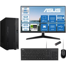 Asus Expertcenter D501MER  Intel® Core™ İ7-14700 96GB Ddr5 512GB SSD 4GB/GT1030  Freedos +27" 120Hz Monitör Mini Tower Masaüstü Bilgisayar 27WD501MER21F32+ZETTAUSBBELLEK